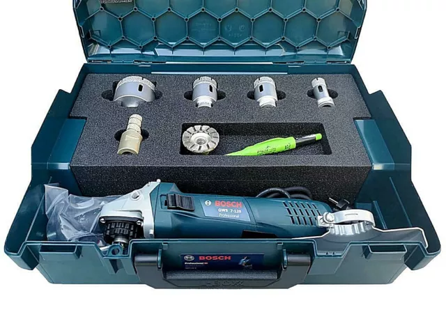 Punta Trapano per Piastrelle Set Con Bosch Gws Smerigliatrice IN L-BOXX 136