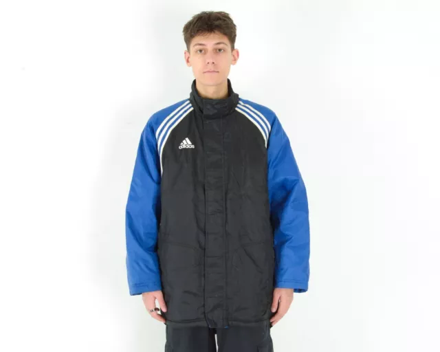 Adidas Hommes M Isolé Veste Manteau Football UK 40/42 Nylon Bench Logo Vintage