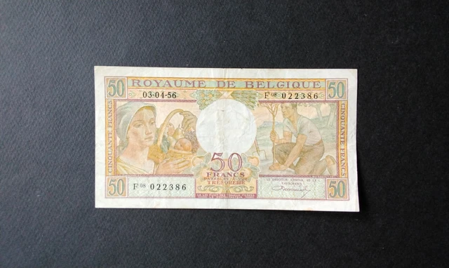 Billet De 50fr Belge Pick En Bon État, Craquant D'origine, Du 03/04/56