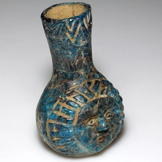 Ancient Phoenician colored bottle-barrel shape with long neck-circa 1000-700 B.C