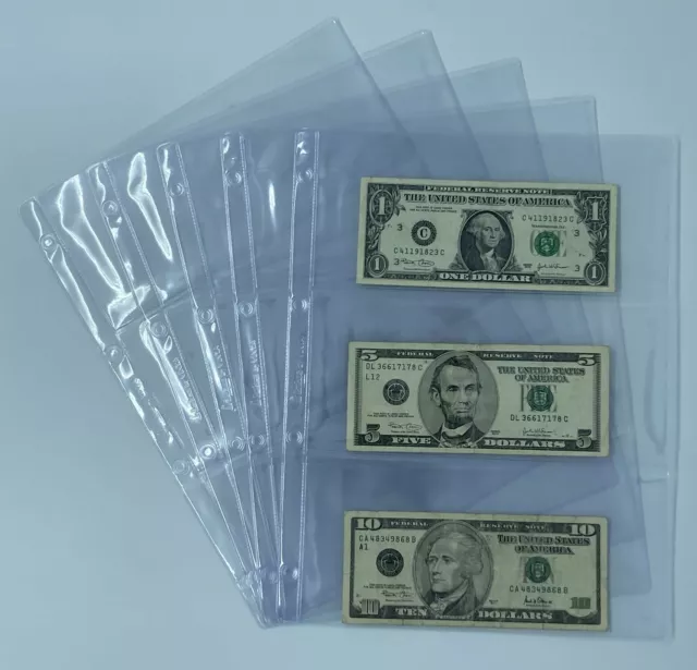 Lot De 10 Feuilles Format A4 3 Cases Pour Billets Divers - Rangement