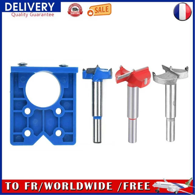 35mm Concealed Hinge Hole Drilling Jig Guide + Drill Bit Set Woodworking Tools