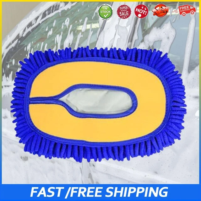 Car Detailing Brush Chenille Car Mop Head Wipe Mop Auto Accessory (Blue)