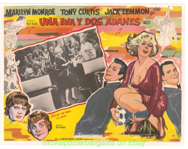 SOME LIKE IT HOT POSTER Mexican Lobby Card Size Movie Poster #3 MARILYN MONROE