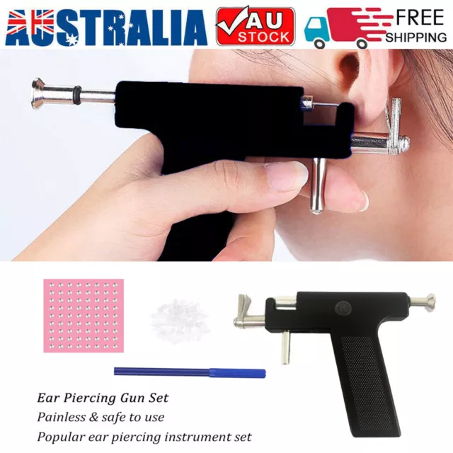 Professional Ear Nose Navel Body Piercing Gun Kit Tool with 98 Studs AU