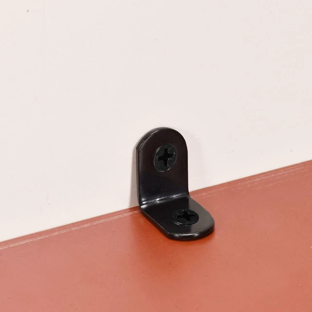 Corner Brace Angle Bracket Fastener L Shape 25mmx25mmx16mm Black Round End 10pcs 5