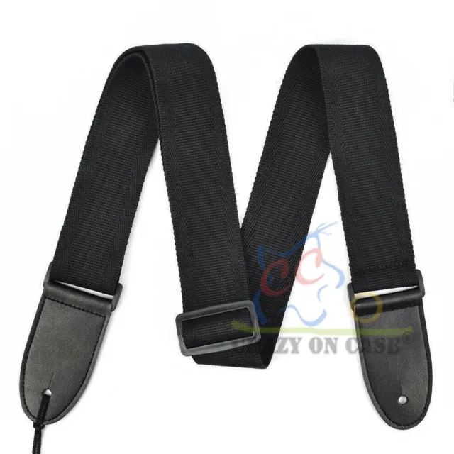 Black Replacement Adjustable Nylon Guitar Strap Belt for Acoustic/Electric/Bass