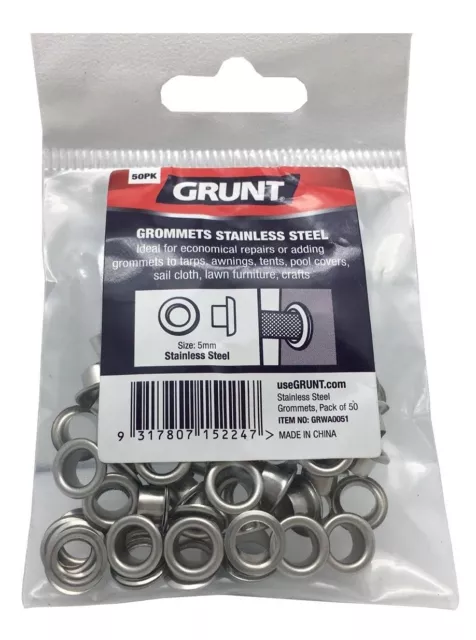 Grunt 5mm Brass Grommets - 50 Pack - Bunnings Australia