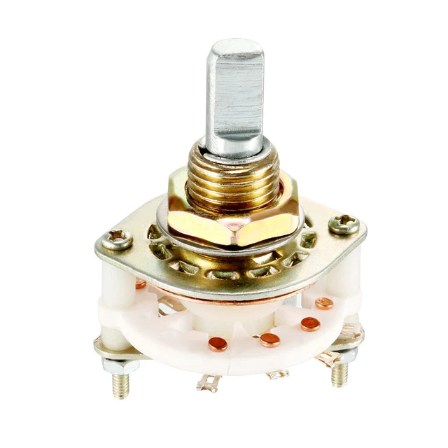 2P3T 2Pole 3Position Selectable 1 Deck Band Channel Rotary Switch Selector 8Pin