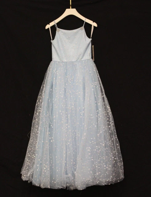 SHERRI HILL LITTLES K53844 GIRLS LIGHT BLUE PAGEANT PARTY BALL GOWN DRESS sz 10
