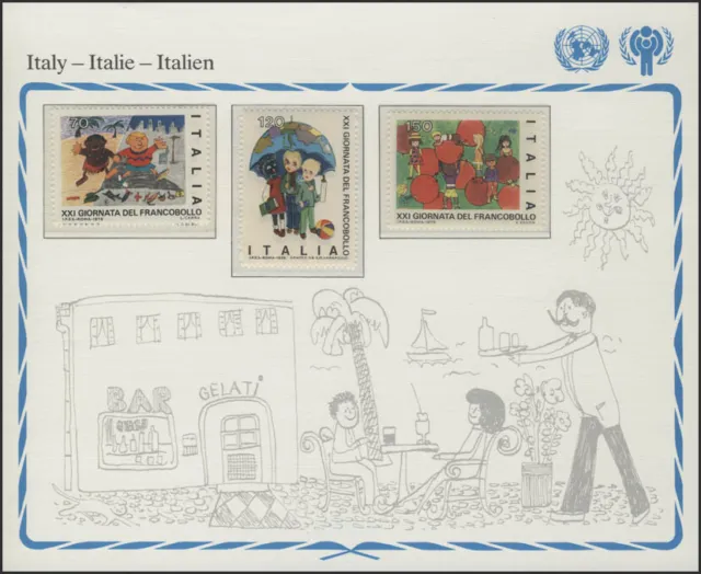 Italy: Children of Different Nationalities & Globe, 3 Values, Set **