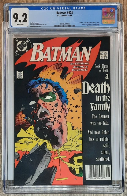Batman #428 CGC 9.2 NM- ~Death of Robin ~Starlin/Mignola/Aparo (1988 DC Comics)
