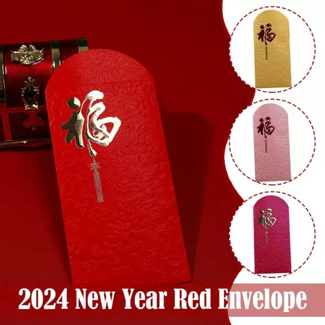 10PCS RED ENVELOPE Chinese New Year 2024 Dragon Envelopes Money Packet