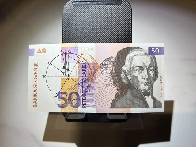 SLOVENIA, BANKA SLOVENIJE Banknote, 50 Tolarjev (Ink Transfer Error) $4 ...