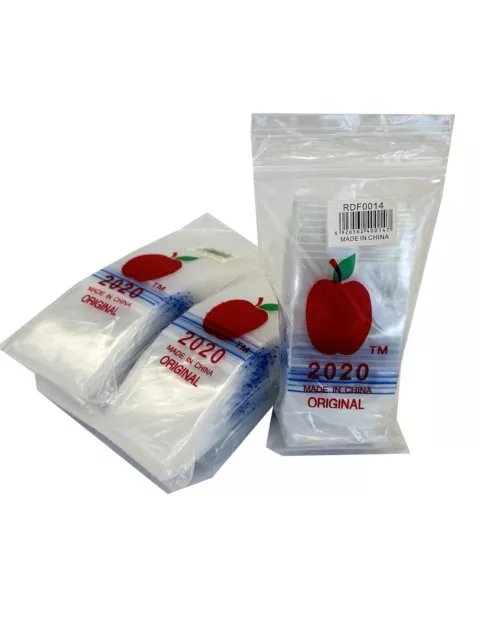 10 X Apple Bags Baggies 2020 Ziplock 100 Brand Mini Reusable. FREE SHIPPING