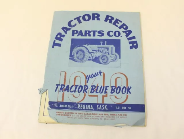 Vintage Tractor Repair Parts 1949 Blue Book Tools Saskatchewan -P5