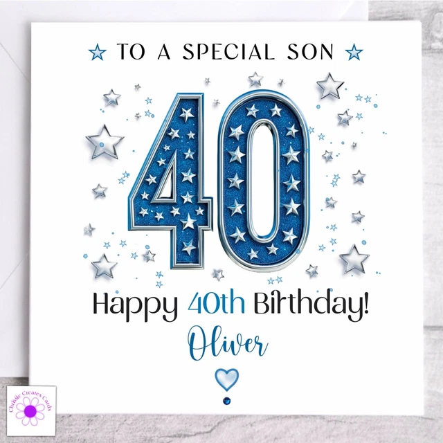 PERSONALISED 40TH BIRTHDAY Card Male Son Nephew Brother Husband Godson ...