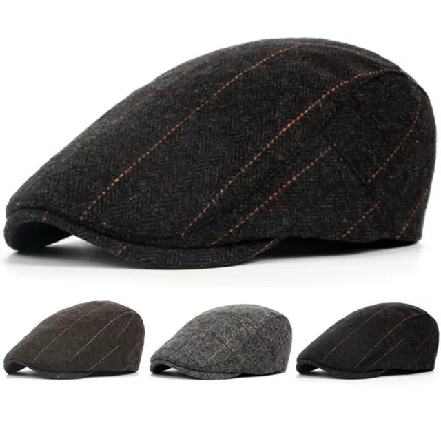 Winter Men Warm Berets Newsboy Hat Ivy Cap Golf Hats Peaked Caps Vintage Casual