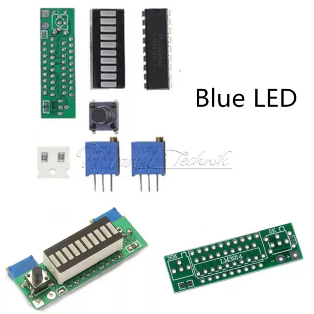 10 Segment LM3914 Blue LED Indicator Battery Capacity Power Level Dispaly Module