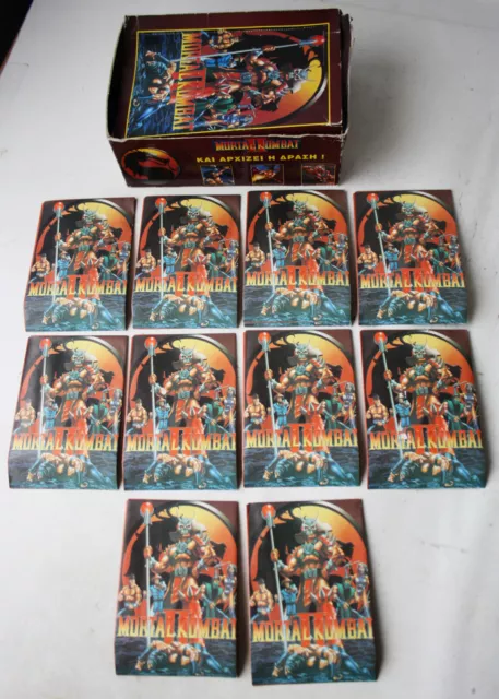 10X Rare Vintage Mortal Kombat Greek Sticker Packs Carousel Greece New Sealed !