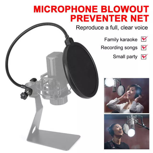 Double Layer Studio Microphone Pop Filter Flexible Wind Screen Mask Mic Shield