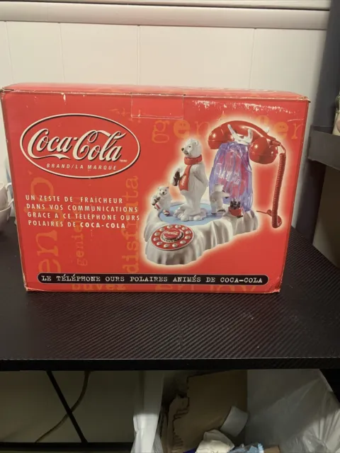 Vintage Coca Cola Animated Polar Bear Ice Skating Telephone