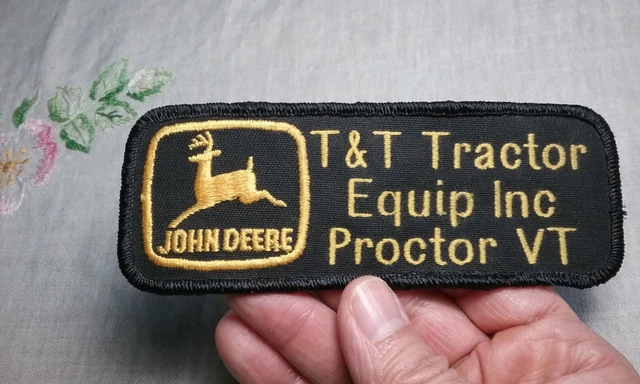 John Deere 1968 Leaping Deer Logo Embroidered Patch T & T Tractor Proctor VT