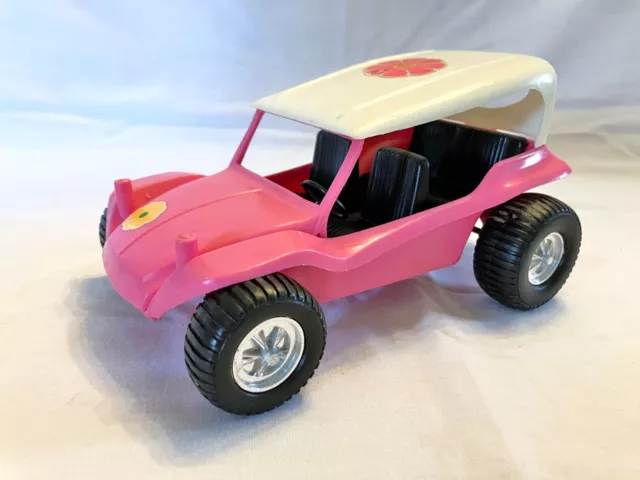 Vintage 1970's Gay Toys Pink and White Plastic Dune Buggy