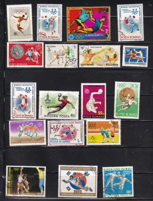 25 All Different Handball On Stamps