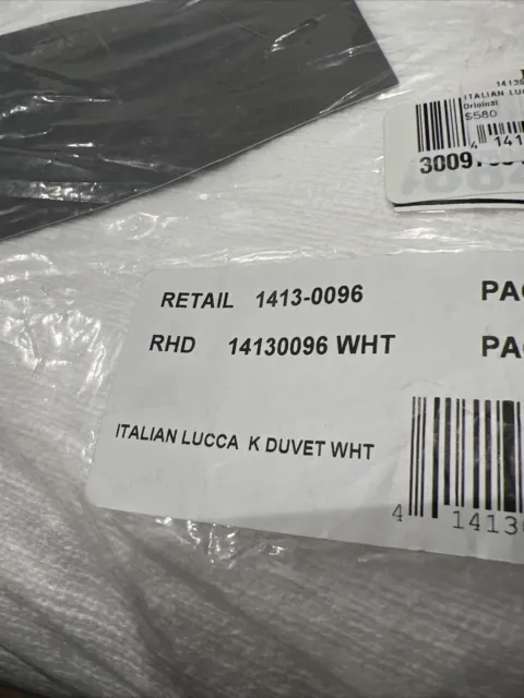NWT Restoration Hardware Italian Lucca Linen Cotton Duvet Cover - KING In WHITE