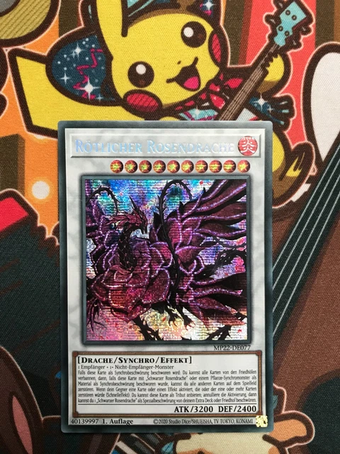 YuGiOh Karte 'Schwarzer Rosendrache' Secret Rare Deutsch