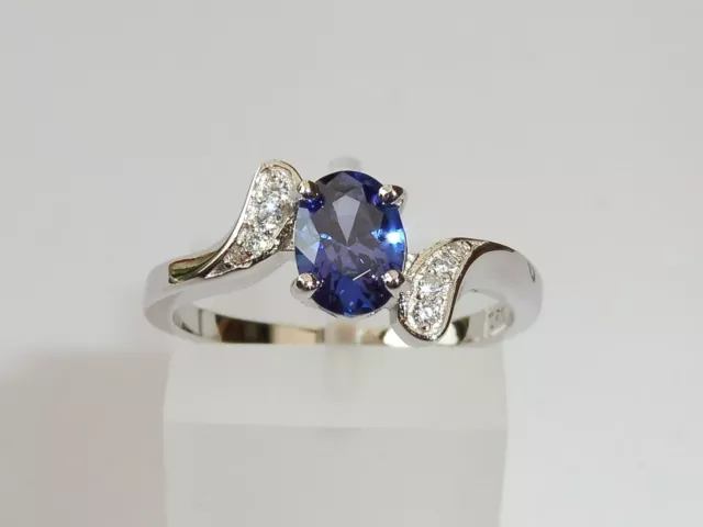 Bague pour femme en argent 925 avec tanzanite et diamants naturels