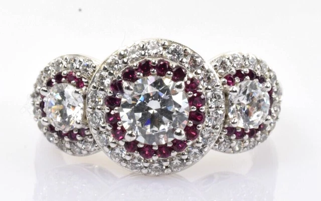 QVC Diamonique CZ Ring in Sterling Silver Size 8