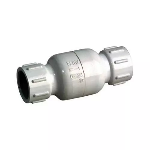 B&amp;K  PVC Check Valve, Threaded, White, Schedule 40, 1-1/2-In.