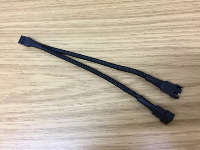 4 pin PWM Fan Y Splitter Black Sleeved Extension Cable 20cm - Shakmods UK Seller 3