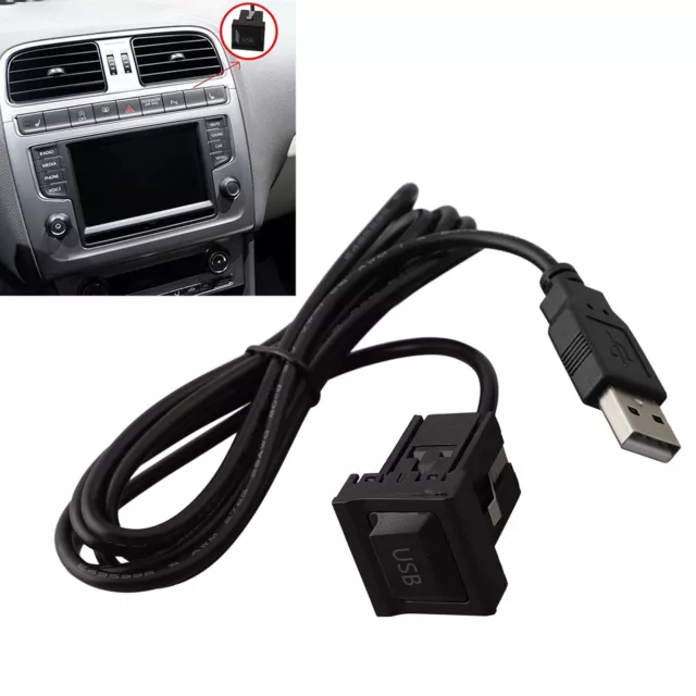 Câble adaptateur d'extension USB stéréo universel voiture avec option de mont