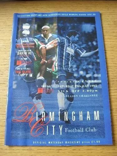 29/07/1995 Birmingham City v Celtic [Friendly] (Folded). No obvious faults, unle