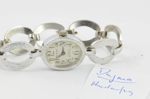 Dugena Orologio Donna Acciaio 20MM Carica Manuale Vintage Raro da Polso IN Bello