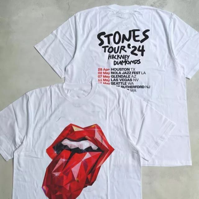 THE ROLLING STONES Tour 2024 Hackney Diamonds Unisex Tee Shirt Size S