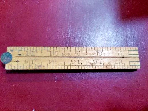 Antique Stanley Sweetheart No. 68 Boxwood & Brass Folding Rule 24”