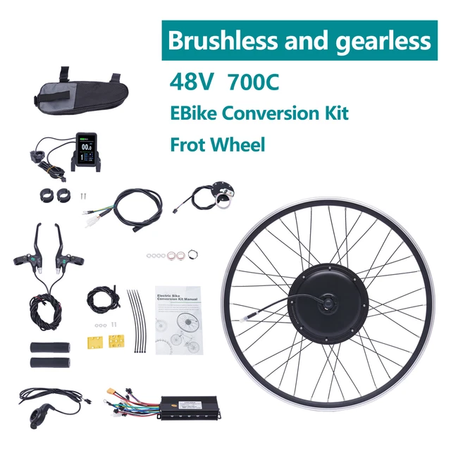 ELECTRIC BICYCLE CONVERSION Kit 1000W 48V 700C Front/Rear Wheel EBike