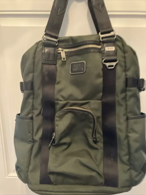 Tumi Alpha Bravo Lejuene Backpack Green 2 Way Convertible