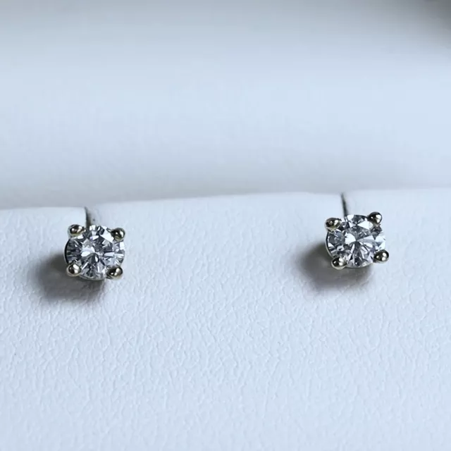 Natural Diamond Stud Earrings - 14k White Gold - 0.45 CTW