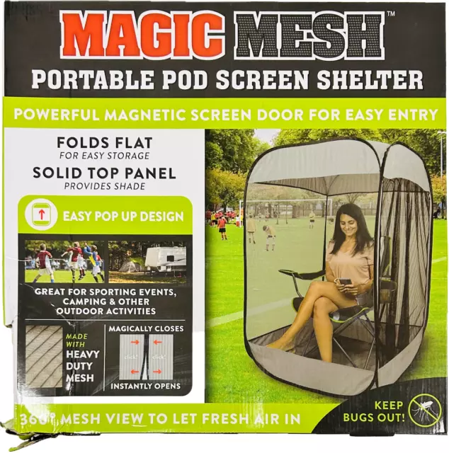 Magic Mesh Portable Pod Screen Shelter Pop Up Air Sport Camp Tent Magnetic Door