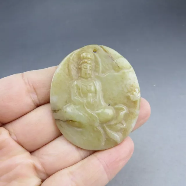 China,old  jade,Noble collection,natural hetian jade,guanyin,pendant A(331)