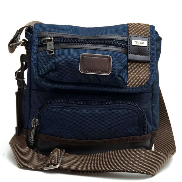 Tumi shoulder bag 222306NVY2 BARSTOW CROSSBODY ballistic nylon nappa leather
