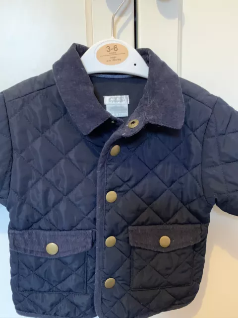 Mamas & Papas Navy Quilted Jacket 0-3 Months