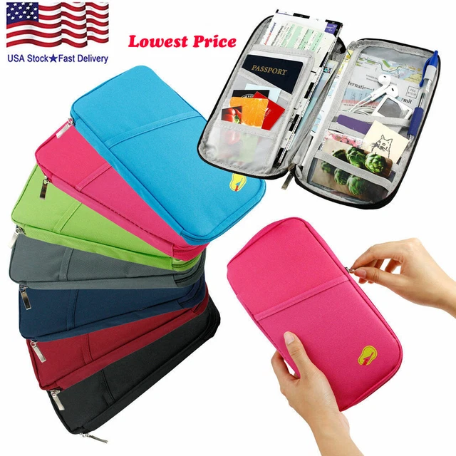 Passport Holder & Travel Wallet Credit Card Cash Purse Holder Case Document Bag