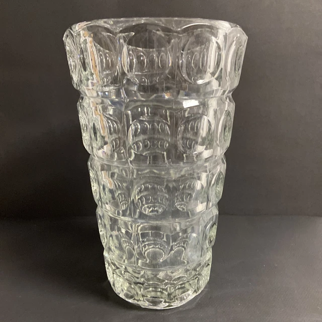 ANCIEN VASE EN VERRE Hauteur 21,5 CM Art Déco Vintage EUR 24,90