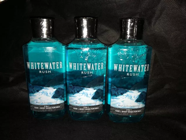 3 Bath & Body Works Whitewater Rush 2 in 1 Hair Body Wash Shower Gel Shampoo Men